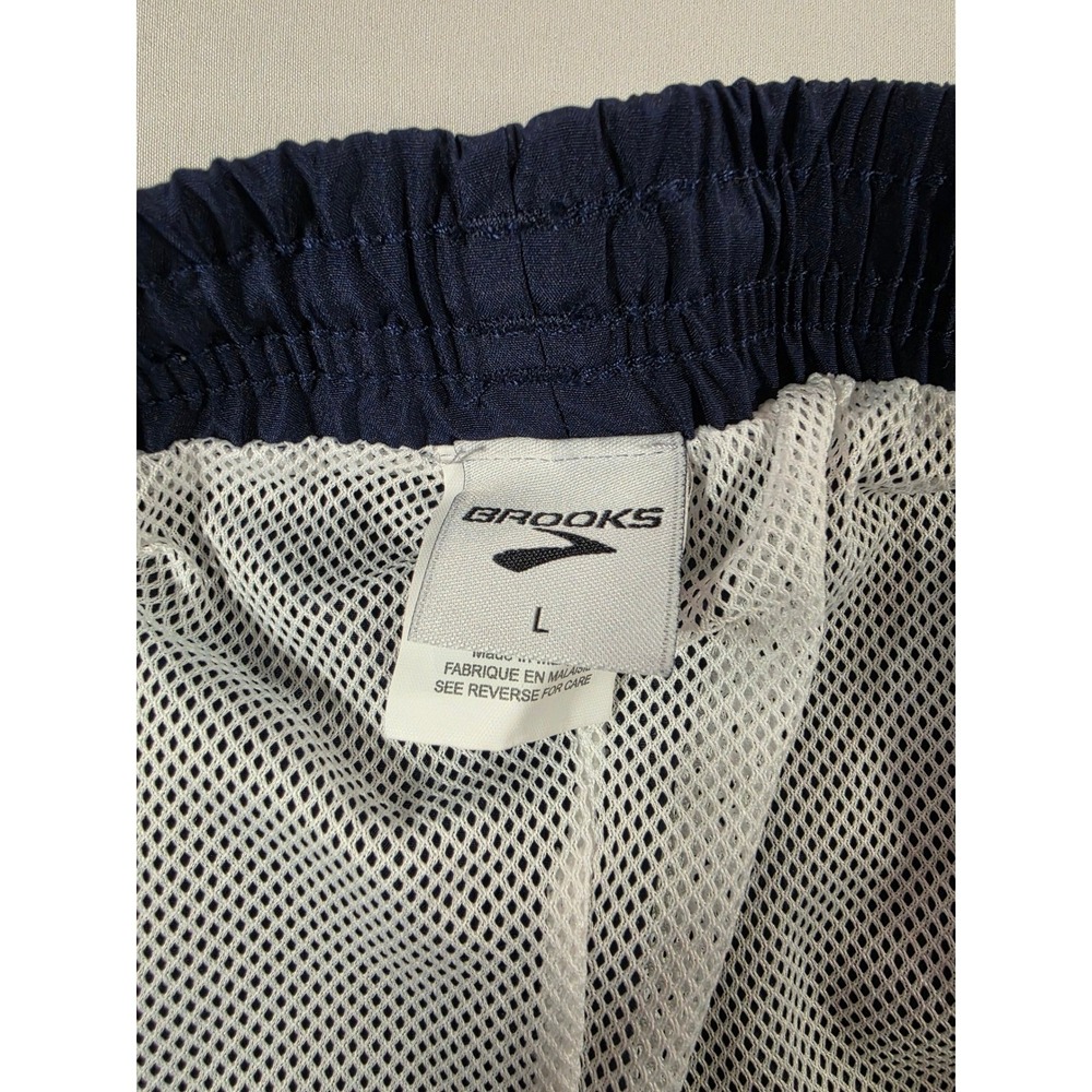 Brooks Podium Pant Navy Blue White Stripe Mesh Lined Track Pants MP480410.035 L - Picture 4 of 7